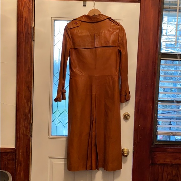 80’s leather trench coat - Picture 5 of 10